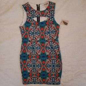Contemporary sleeveless keyhole dress